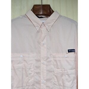 Columbia PFG Super Tamiami Shirt‎ Mens 2XL Pink Plaid Omni-Shade Fishing